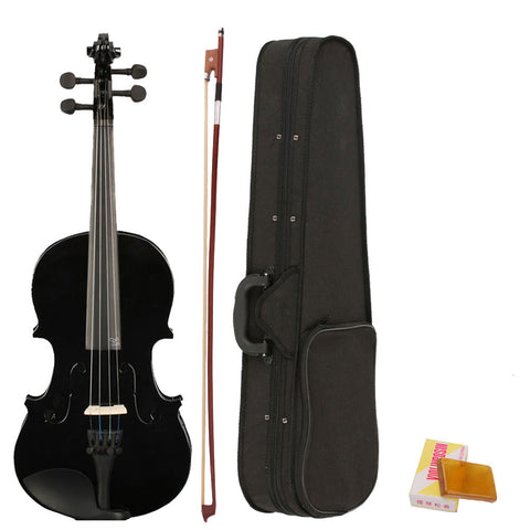 4/4 Full Size Acoustic Violin Fiddle Black with Case Bow Rosin